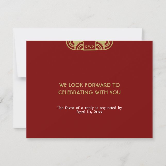 Resposta de RSVP para invólucro de casamento com d (Frente)