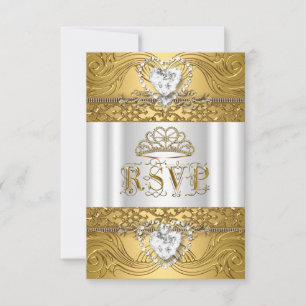 Resposta de RSVP White Gold Quinceanera