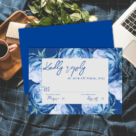 Resposta de Script de Casamento Floral Azul Elegan