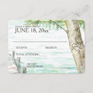 Resposta do casamento do lago watercolor