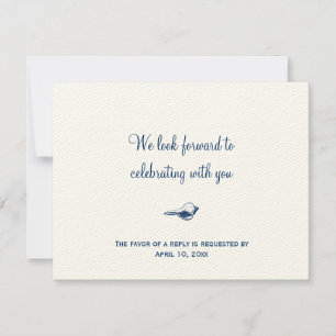 Resposta do cerco RSVP do casamento do seashell