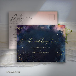 Resposta Dourada de Casamento Azul Celestial Star 