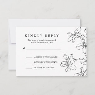 Resposta Floral Negra e Branca Moderna, Casamento