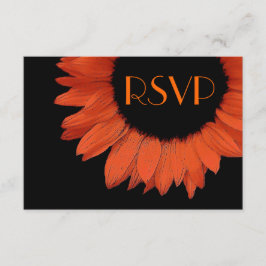 Resposta Nupcial RSVP de Girassol Laranja