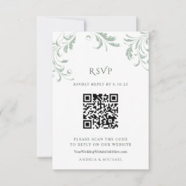 Resposta on-line do código QR de casamento verde d