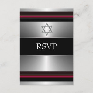Resposta para Bar Mitzvah Estrela de David Preta V