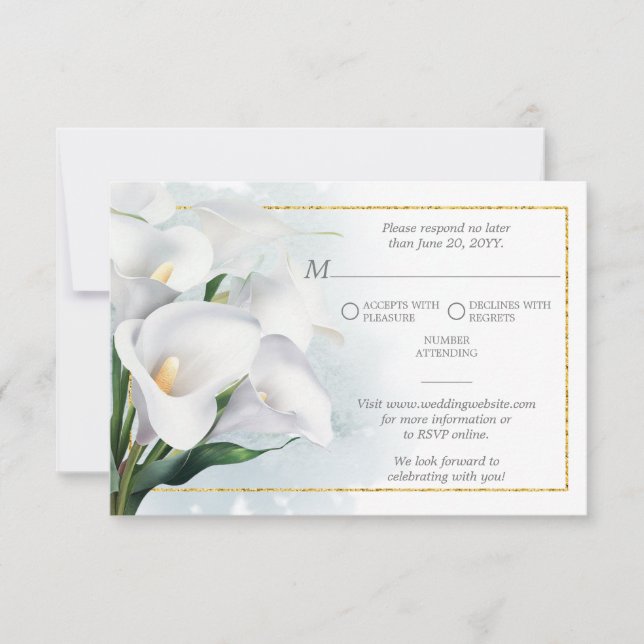 Resposta para Casamento com Lírio Calla Branco Mar (Frente)