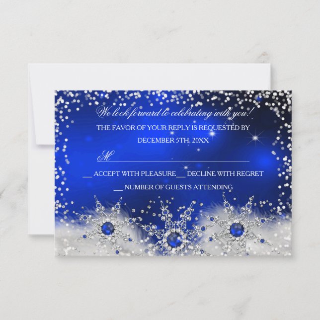 Resposta para Festa de Natal Blue Snowflake (Frente)