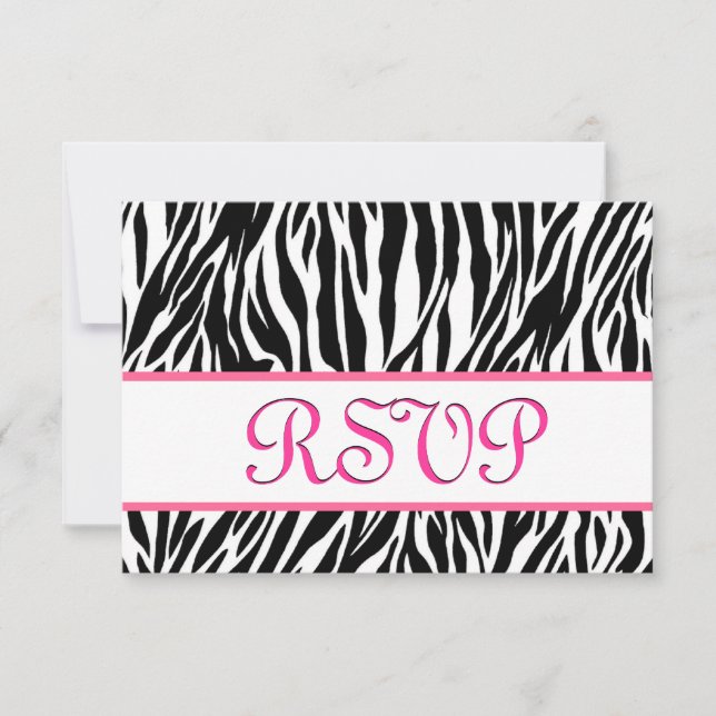 Resposta Personalizada RSVP de Zebra Branca Negra (Frente)