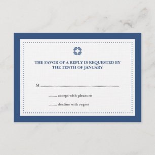 Resposta pontilhada azuis marinhos do rsvp do