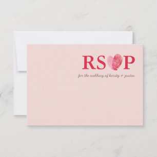 RESPOSTA RSVP CARTÃO de impressão digital bonitinh