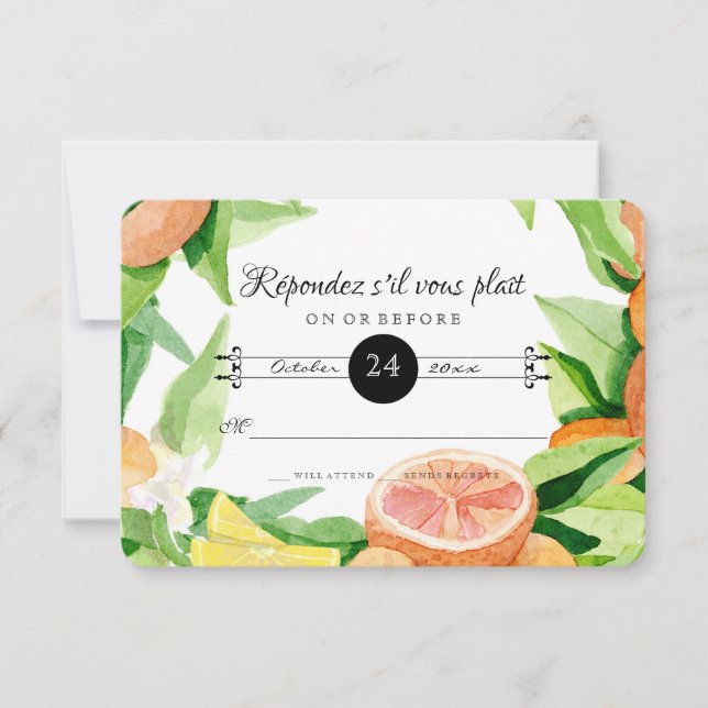 Resposta RSVP Citrus Orange Kumquat Lemon Foles (Frente)