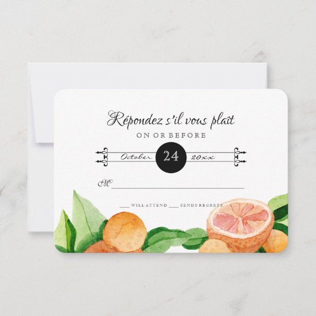 Resposta RSVP Citrus Orange Kumquat Lemon Simples (Frente)