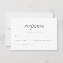 Resposta Rsvp de Casamento Azul Simples e Mínimo