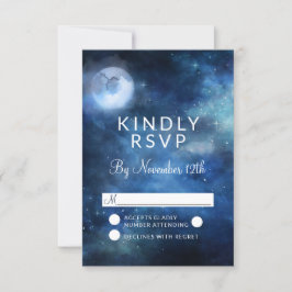 Resposta RSVP de Casamento Celestial de Lua Cheia