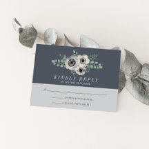 Resposta RSVP de Casamento de Anemone e Eucalyptus