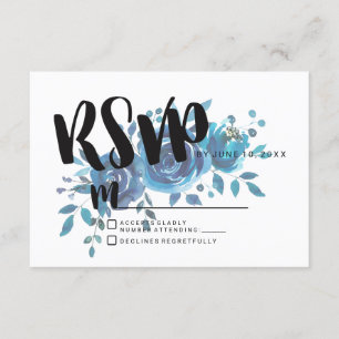 Resposta RSVP de Casamento de Cor de Água Azul