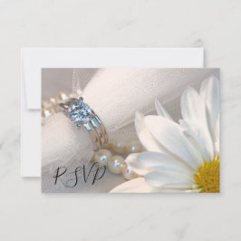 Resposta RSVP de Casamento de Daisy Elegance White