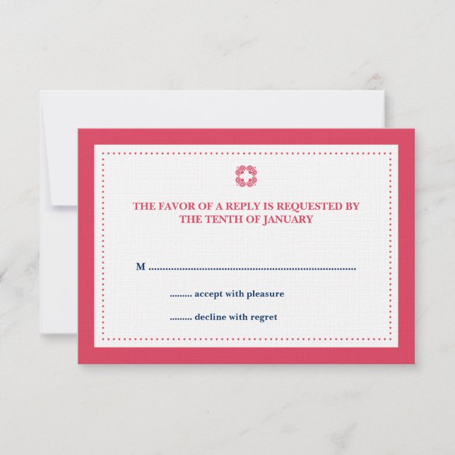 resposta rsvp de casamento de fronteira pontilhada (Frente)