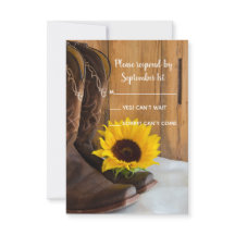 Resposta RSVP de Casamento de Girassol Ocidental d