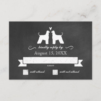 Resposta RSVP de Casamento de Hound Afegão Silhoue