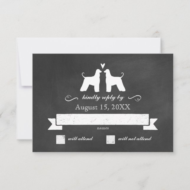 Resposta RSVP de Casamento de Hound Afegão Silhoue (Frente)
