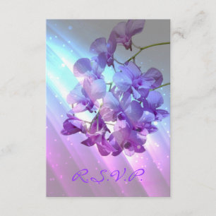 resposta RSVP de casamento de orquídea púrpura lil