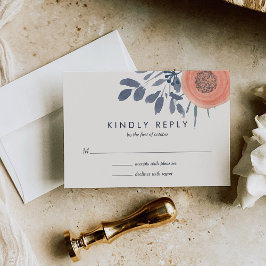 Resposta RSVP de Casamento de Peach Poppies