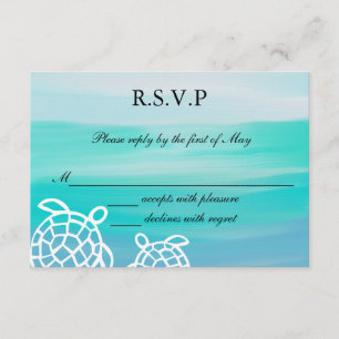 Resposta RSVP de Casamento de Praia de Honu Sea Tu