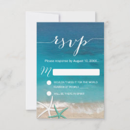 Resposta RSVP de Casamento de Praia de Starfish