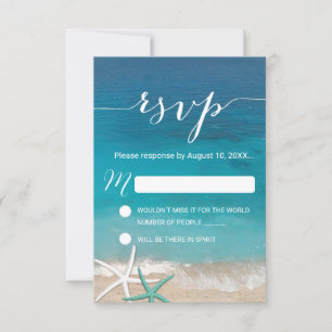 Resposta RSVP de Casamento de Praia de Starfish