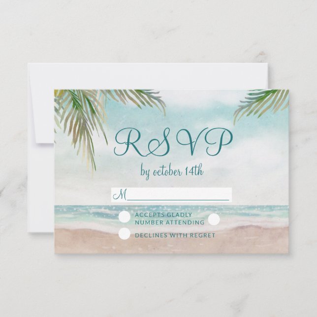 Resposta RSVP de Casamento de Praia Pintada por Br (Frente)