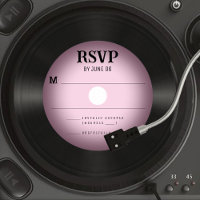 Resposta RSVP de Casamento de Registro de Vinilo R