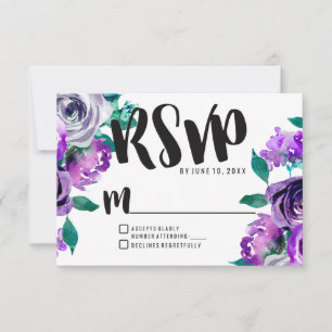 Resposta RSVP de Casamento de Rosa Floral da Mint