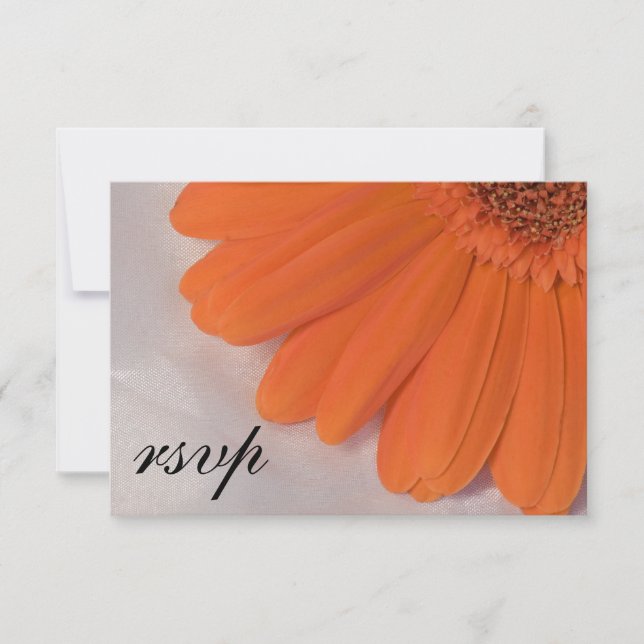 Resposta RSVP de Casamento de Satin White Daisy Or (Frente)