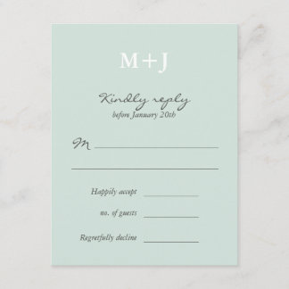 Resposta RSVP de Casamento de Wreath Monograma Rus