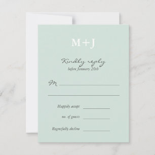 Resposta RSVP de Casamento de Wreath Monograma Rus