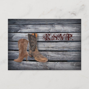 Resposta RSVP de casamento do Cowboy Ocidental do 