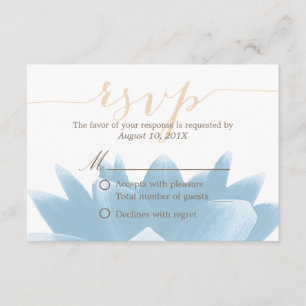 Resposta RSVP de Casamento Floral de Lotus Azul El