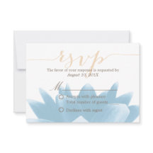 Resposta RSVP de Casamento Floral de Lotus Azul El