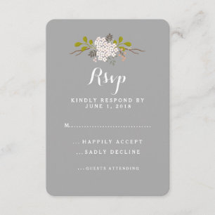 Resposta RSVP de Casamento Floral de Woodland Love