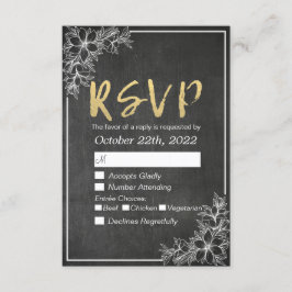 Resposta RSVP de Casamento Floral do Quadro de Scr