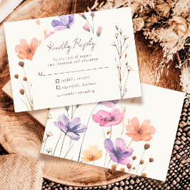 Resposta RSVP de Casamento Floral Simples Elegante