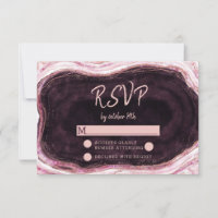 Resposta RSVP de Casamento Geode Dourado da Burgun