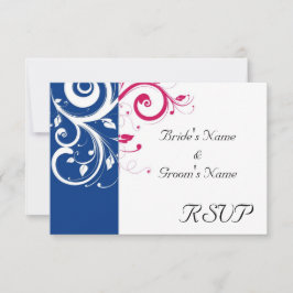 Resposta RSVP de Casamento Real Blue/Fuchsia