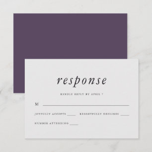 Resposta Rsvp De Casamento Rpple E Cinza Minimalis