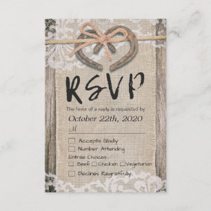 Resposta RSVP de Casamento RSVP de Ferraduras Rúst