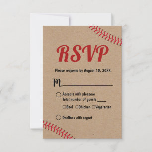 Resposta RSVP de Casamento Russo Kraft do Baseball