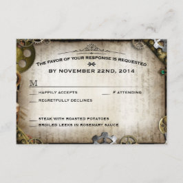 Resposta RSVP de Casamento Vitoriano Steampunk Gea