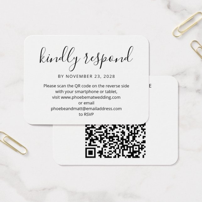 Resposta RSVP de Código QR Moderno e site (Escritótio)